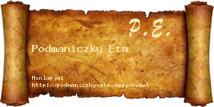 Podmaniczky Eta névjegykártya